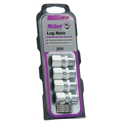 McGard Hex Lug Nut (Drag Racing Short Shank) 7/16-20 / 13/16 Hex / 1.6in. Length (4-Pack) - Chrome