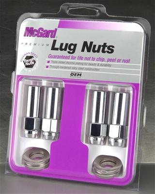 McGard Hex Lug Nut (X-Long Shank - 1.365in.) 1/2-20 / 13/16 Hex / 2.27in. Length (4-Pack) - Chrome thumbnail 2