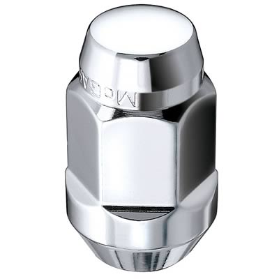 McGard Hex Lug Nut (Cone Seat Bulge Style) 7/16-20 / 3/4 Hex / 1.45in. Length (4-Pack) - Chrome