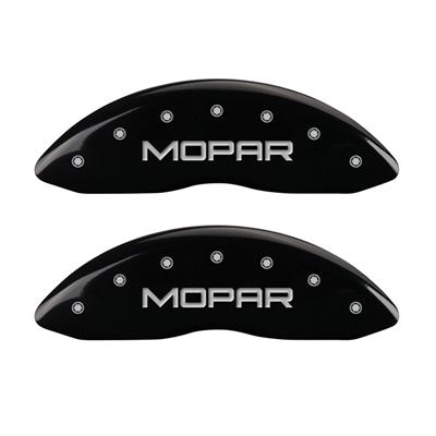 MGP 4 Caliper Covers Engraved Front & Rear MOPAR Black finish silver ch thumbnail 3