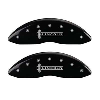 MGP 4 Caliper Covers Engraved Front & Rear Lincoln Black finish silver ch thumbnail 3