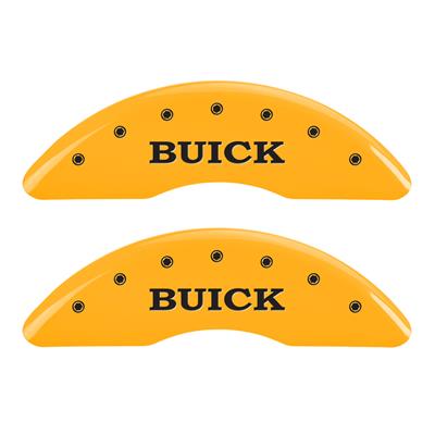MGP 4 Caliper Covers Engraved Front Buick Rear Yellow Finish Black Char 2015 Buick Regal thumbnail 3