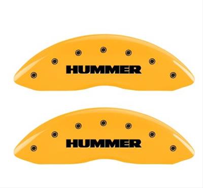 MGP 4 Caliper Covers Engraved Front & Rear Hummer Yellow Finish Black Char 2005 Hummer H2 thumbnail 2
