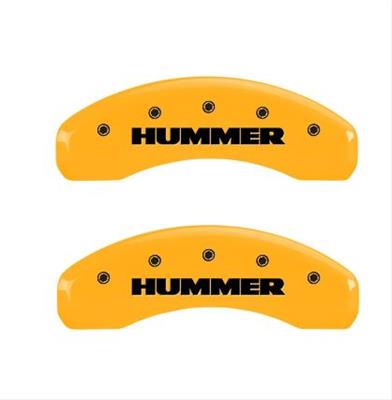 MGP 4 Caliper Covers Engraved Front & Rear Hummer Yellow Finish Black Char 2005 Hummer H2 thumbnail 3