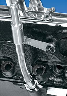 Milodon Stainless Steel Oil Dipsticks 22080 Dipstick and Bung, Engine, Braided Steel, Natural, Universal, Each thumbnail 3