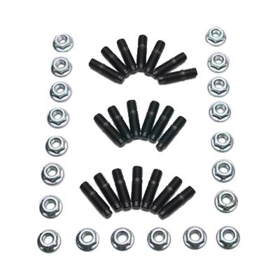 Milodon Oil Pan Stud Kits 81300 Studs, Black Oxide/Cadmium Plated, Hex Nut, Chevy, Kit