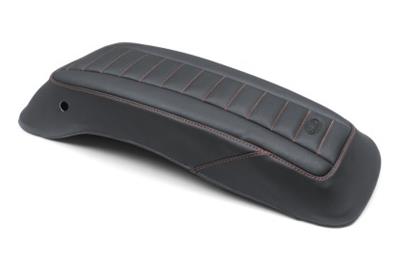 Mustang Motorcycle Products Deluxe Saddlebag Lid Covers 77640AB 14-23 HD FL Touring (Pair) - Black w/ Red Stitching