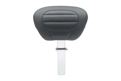 Mustang Motorcycle Products Super Touring Deluxe Driver Backrests 79012SB 08-21 HD Electra Glide,Rd Glide,Rd King,Str Glide Backrest - Black w/ Blue Stitching