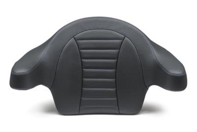 Mustang Motorcycle Products Deluxe Extended Arm Wrap-Around Backrests 79014SB 93-13 HD FL Touring Backrest - Black w/Blue Stitching