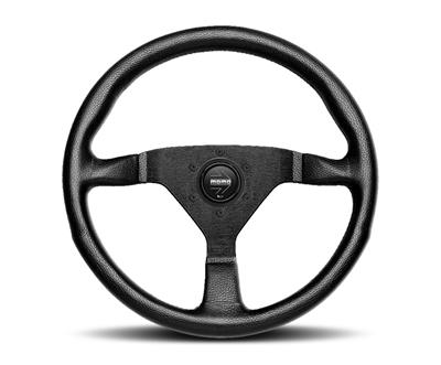 MOMO Steering Wheel MONTE CARLO Black Leather with Red Stitching 350mm US Dealer