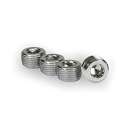 Moroso Chrome Plated Pipe Plugs - 3/8in NPT Thread - 4 Pack thumbnail 2
