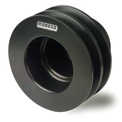 Moroso Chevrolet Small Block (w/Long Pump) Crankshaft Pulley - Double Groove - Billet Aluminum