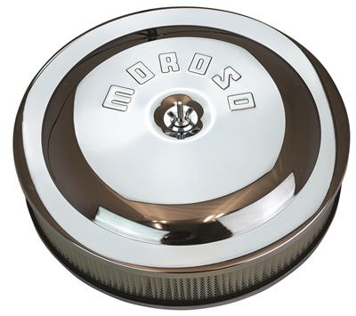 Moroso Race/Street Air Cleaner - 8-1/2in x 2-3/8in Filter - Aluminum - Black Powder Coat