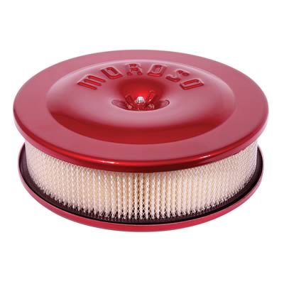 Moroso Race/Street Air Cleaner - 8-1/2in x 2-3/8in Filter - Aluminum - Red Powder Coat