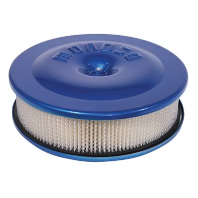 Moroso Race/Street Air Cleaner - 8-1/2in x 2-3/8in Filter - Aluminum - Blue Powder Coat