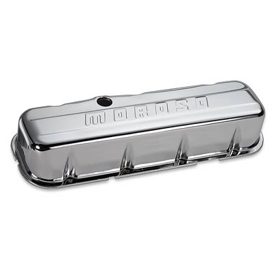 Moroso Chevrolet Big Block Valve Cover - w/o Baffles - Stamped Steel Chrome Plated - Pair