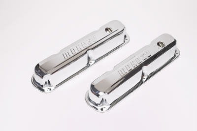 Moroso Mopar 273-360 Valve Cover - w/Baffles - Stamped Steel Chrome Plated - Pair