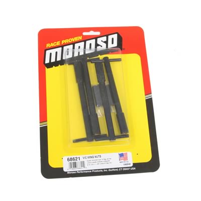 Moroso Valve Cover Wing Nuts - 5/16in-18 x 1-3/8in - Steel - Black Powder Coat - 4 Pack