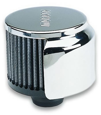 Moroso Filtered Valve Cover Breather - Push-In - Half Hood - 1.22in ID