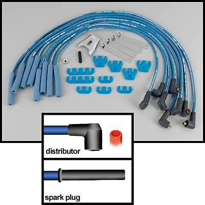 Moroso Chevrolet Big Block Ignition Wire Dress-Up Kit - Pre-HEI - Blue Max - Spiral Core thumbnail 2