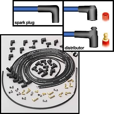 Moroso Universal Ignition Wire Set - Blue Max - Spiral Core - Unsleeved - 90 Degree - Black thumbnail 3