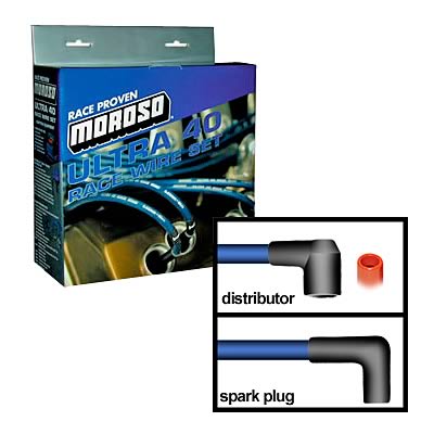 Moroso Chevrolet Big Block Ignition Wire Set - Ultra 40 - Unsleeved - Non-HEI - Under Header - Blue thumbnail 3
