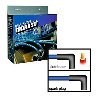 Moroso Chevrolet Big Block Ignition Wire Set - Ultra 40 - Unsleeved - HEI - Crab Cap - Blue thumbnail 4