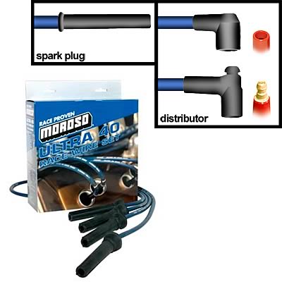 Moroso Universal Ignition Wire Set - Ultra 40 - Unsleeved - Straight - Pro-Boot - Blue thumbnail 2