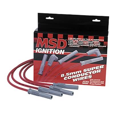 MSD Super Conductor Powersports Wire Sets 31039 Spark Plug Wires, Powersports, Red, 8.5mm, 3 Cylinder, Universal, Set thumbnail 2