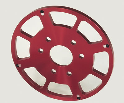 MSD Replacement Crank Trigger Wheels 8621 Trigger, Wheel, Aluminum, Red Anodized, Chevy, Big Block, Each