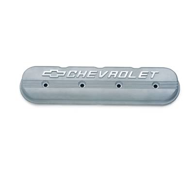 Chevrolet Performance Diecast Aluminum Valve Covers 25534399 Cover, Cast Aluminum, Natural, Logo, Chevy, Small Block, LS3, Each