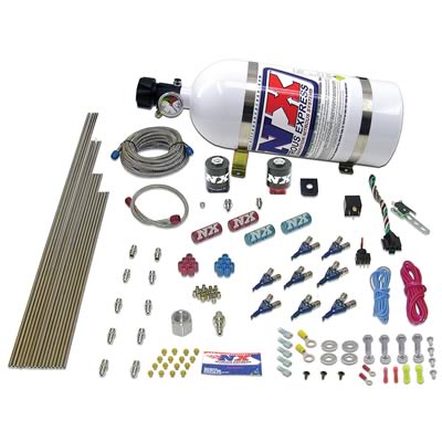Nitrous Express V8AN Gasoline EFI Nitrous Kit (100-500HP) w/5lb Bottle