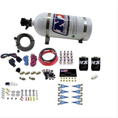 Nitrous Express 8 Cyl Soft Line Shark Rail Nitrous Kit w/10lb Bottle Pushloc