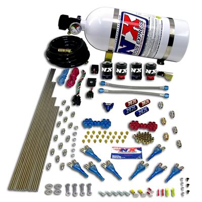 Nitrous Express Pro-Shk/Alc 4 Solenoids Nitrous Kit (250-650HP) w/Composite Bottle