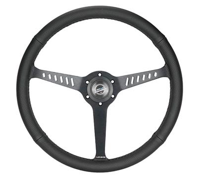 NRG Classic Stealth Steering Wheels RST-380-STL-B Wheel, Stealth, 380mm, 1 in. Dish, Black Leather Grip, Black Spoke, Black Stitching, Each thumbnail 4
