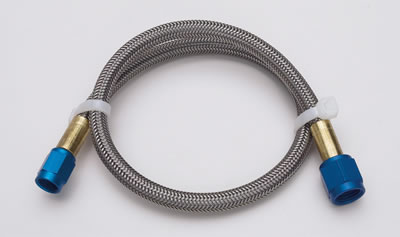 NOS Stainless Steel Braided Hoses 15345NOS Hose, Steel, -4 AN Female End, Blue, -3 AN Female End, Blue, 18 in. Length, Each
