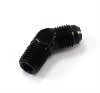 Nitrous Outlet AN to NPT Adapter Fittings 00-01255 Fitting, Adapter, NPT, 45 Degree, Aluminum, Black Anodized, -6 AN, 1/4 in. NPT, Each thumbnail 2