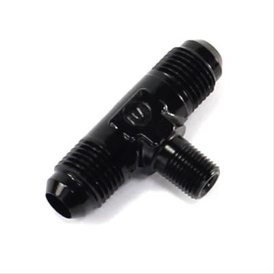 Nitrous Outlet Branch Tee Fittings 00-01402 Fittings, Fittings, Aluminum, Black Anodized, 1/8 in. NPT Male Threads, -6 AN Male Threads, -6 AN Male Threads, Each thumbnail 2
