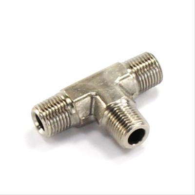Nitrous Outlet Branch Tee Fittings 00-01438-B Fittings, Fittings, Brass, Nickel Plated, 1/8 in. NPT Male Threads, Each thumbnail 2