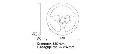 OMP Targa Steering Wheel Black/Black thumbnail 2