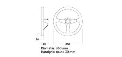 OMP Rally Steering Wheel Suede Leather (Black) thumbnail 2