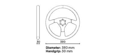 OMP Sand Flat Steering Wheel Diameter 380mm thumbnail 2
