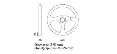 OMP 320 Hybrid S Flat Steering Wheel Black thumbnail 2