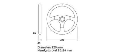 OMP 320 ALU SP Steering Wheel Black thumbnail 2