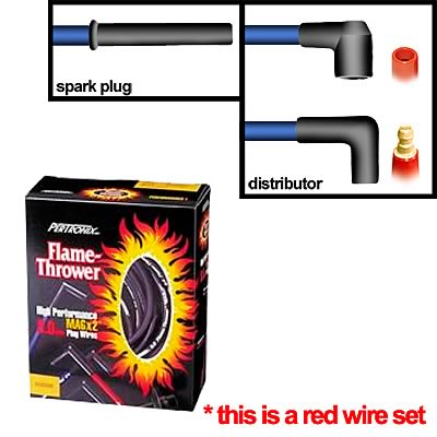 PerTronix Flame-Thrower Spark Plug Wire Sets 808480 Wires, Flame-Thrower, 8mm, Red, Straight Boots, Universal, 8-Cylinder, Set thumbnail 2