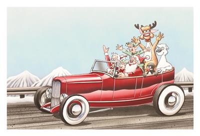 Summit Gifts CC11166 Santa's Red Hot Rod Christmas Cards—Set of 10