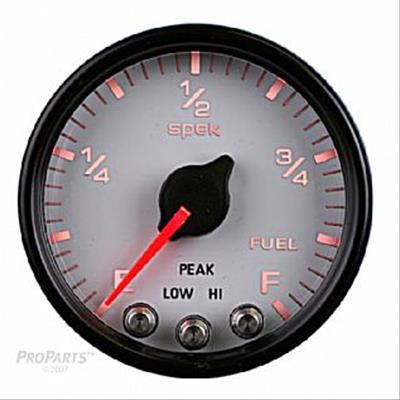 Autometer Spek-Pro Gauge Fuel Level 2 1/16in 0-270 Programmable Wht/Blk