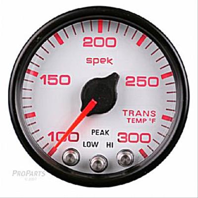 Autometer Spek-Pro Gauge Trans Temp 2 1/16in 300f Stepper Motor W/Peak & Warn Wht/Blk thumbnail 2