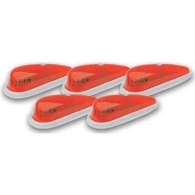 Pacer Performance Hi-Five Cab Lights 20-215 Roof Lights, Exterior, Plastic Base/Red Lens, 4.625 in. x 2.063 x 1.75 in., Set of 5