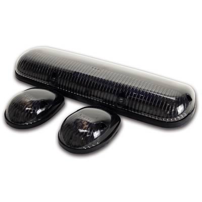 Pacer Performance Hi-Five Cab Lights 20-253S Roof Lights, Chevy/GMC, Smoke Lens, Amber LED Bulbs, Set of 3